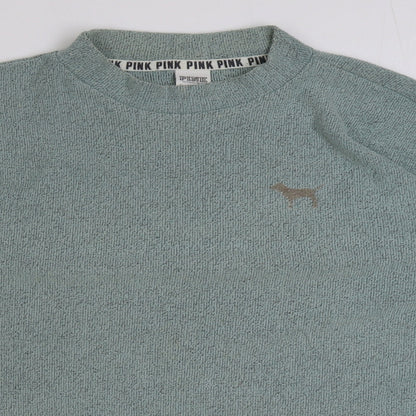 PINK Womens Black Cotton Pullover Sweatshirt Size L Pullover
