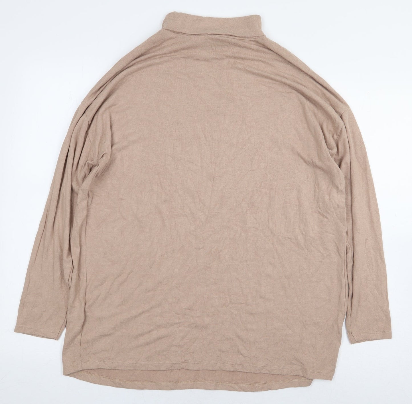 Womens UK Size 10 New Look Maternity Beige Basic T-Shirt