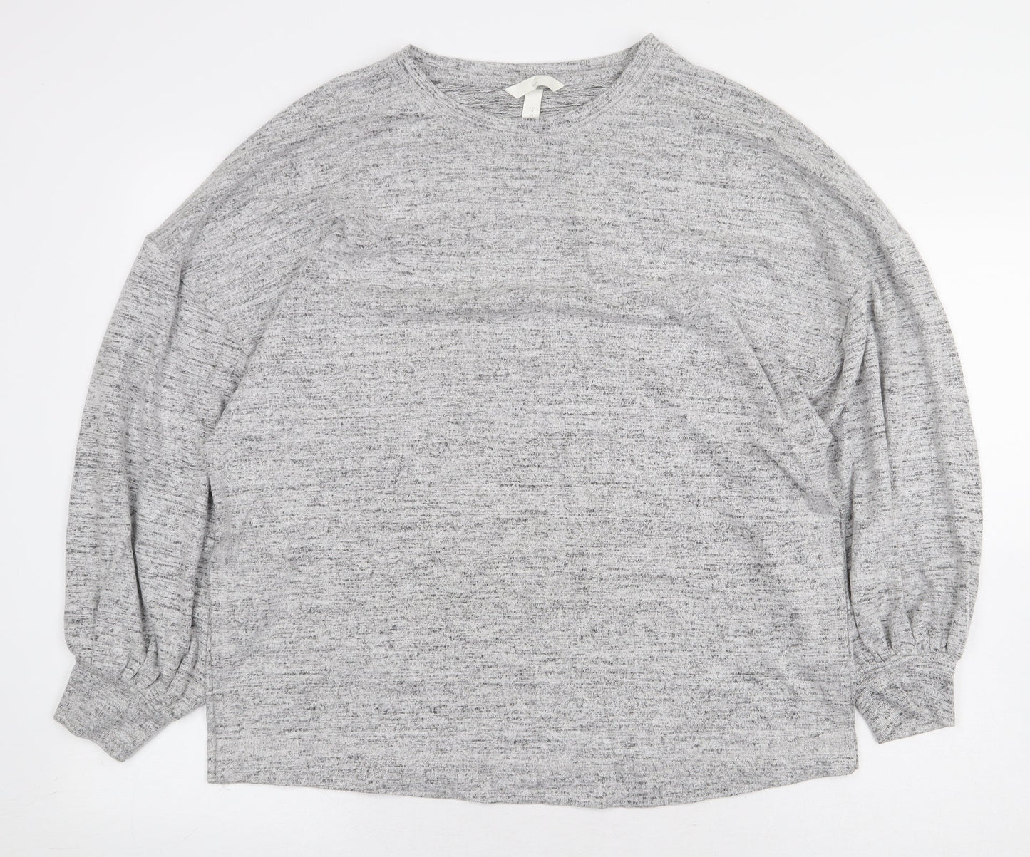 H&M Womens Grey Viscose Pullover Sweatshirt Size M Pullover - Side Slits