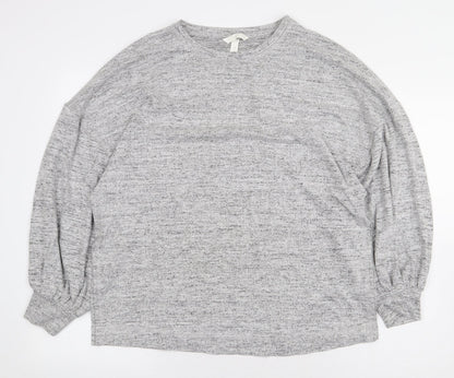H&M Womens Grey Viscose Pullover Sweatshirt Size M Pullover - Side Slits