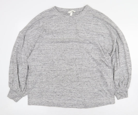 H&M Womens Grey Viscose Pullover Sweatshirt Size M Pullover - Side Slits