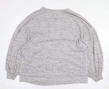 H&M Womens Grey Viscose Pullover Sweatshirt Size M Pullover - Side Slits