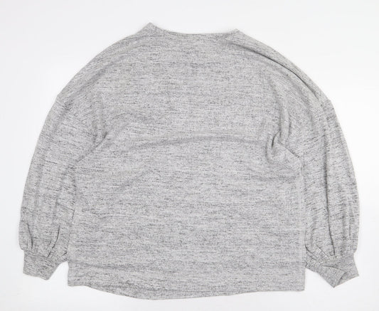 H&M Womens Grey Viscose Pullover Sweatshirt Size M Pullover - Side Slits