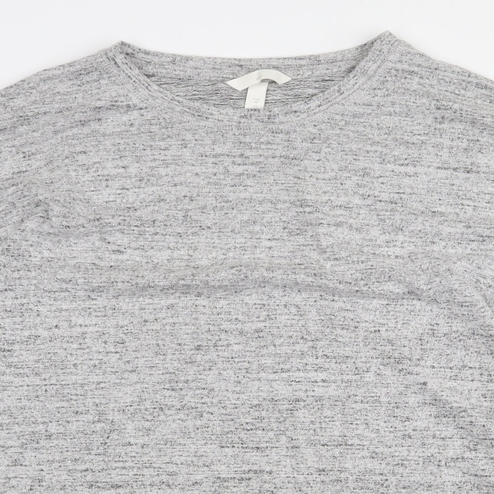 H&M Womens Grey Viscose Pullover Sweatshirt Size M Pullover - Side Slits