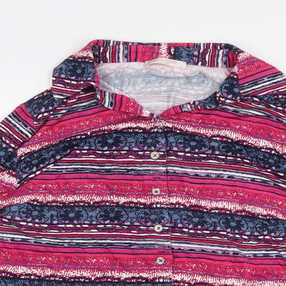 Womens UK Size L Anna Rose Pink Basic Button-Up