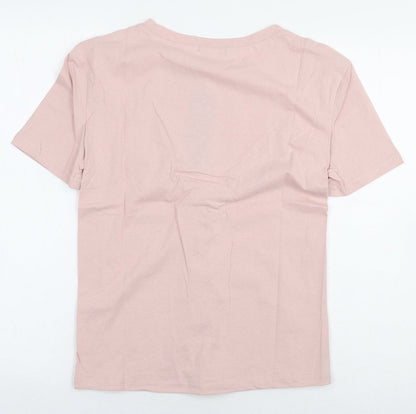 Womens UK Size S Eight Paris Pink Basic T-Shirt