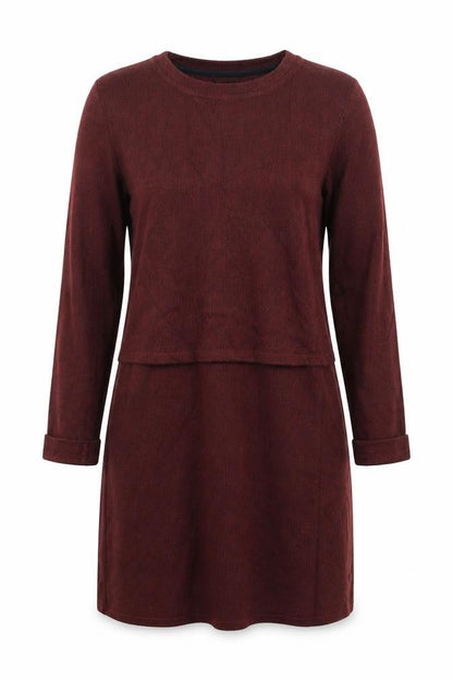Topshop Womens Brown Acrylic A-Line Size 8 Round Neck Pullover - Back Slit