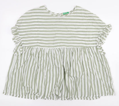 Womens UK Size L Preworn Green Basic Blouse
