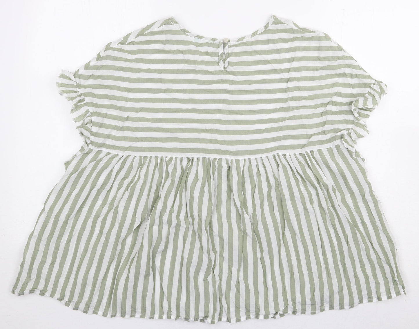 Womens UK Size L Preworn Green Basic Blouse