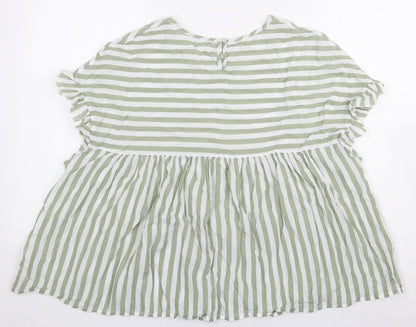 Womens UK Size L Preworn Green Basic Blouse