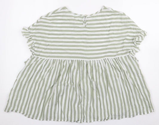 Womens UK Size L Preworn Green Basic Blouse