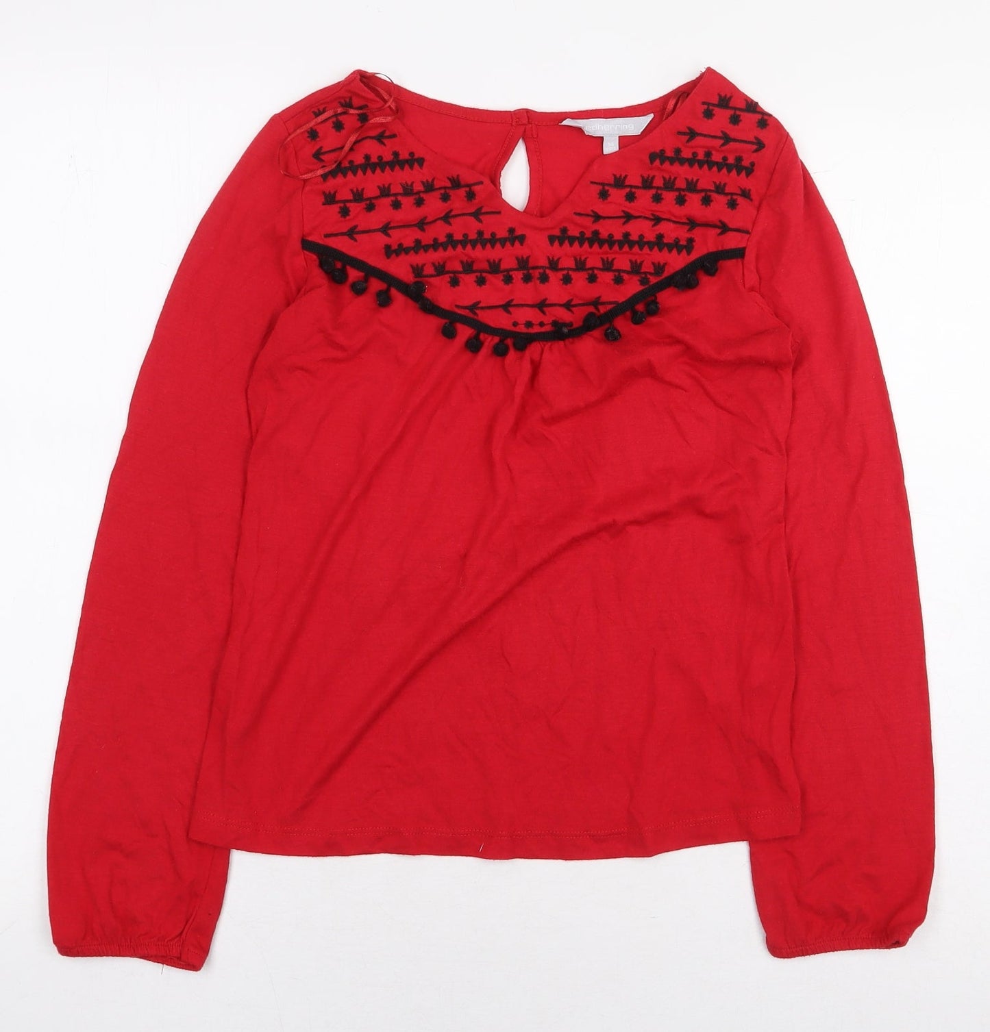 Womens UK Size 14 Red Herring Red Basic T-Shirt