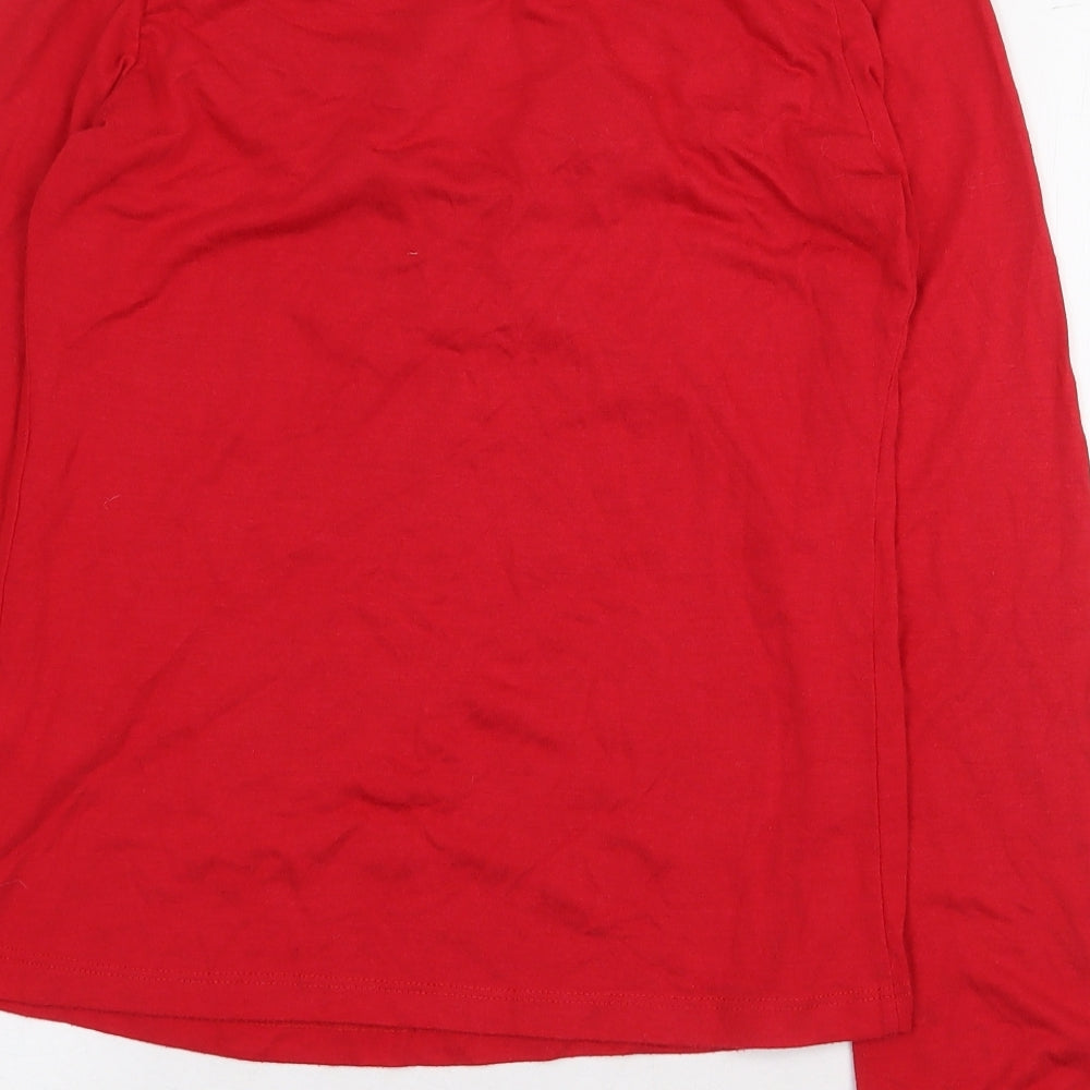 Womens UK Size 14 Red Herring Red Basic T-Shirt