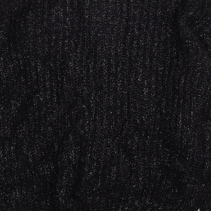 Richards Womens Black Wool Pullover Sweatshirt One Size Button