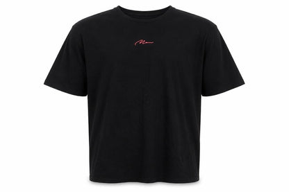 boohooMAN Mens Black Cotton T-Shirt Size M Round Neck - Pink Stripe