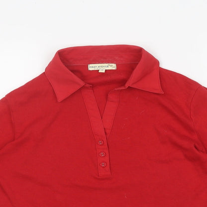 Mens UK Size S First Avenue Red  Button-Up Long Sleeve Casual Shirt