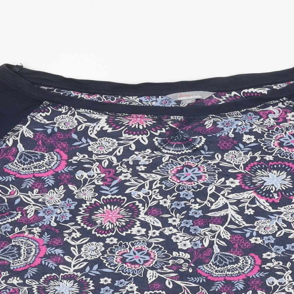 Womens UK Size M Monsoon Blue Basic T-Shirt
