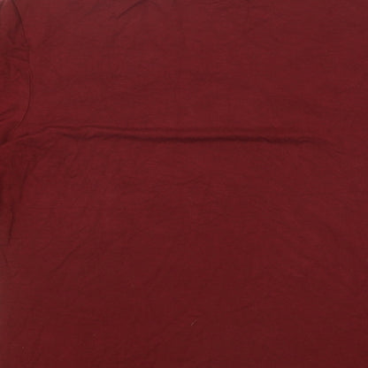 Barbara Lebek Womens Red Polyester Basic T-Shirt Size 10 Scoop Neck