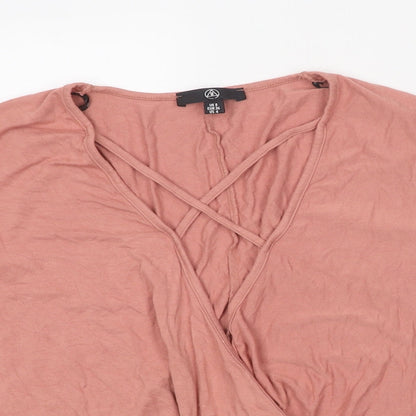 Womens UK Size 8 Missguided Pink Basic T-Shirt