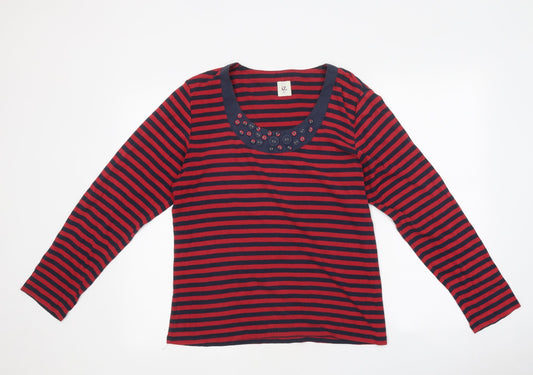 Womens UK Size M Iz Red Basic T-Shirt