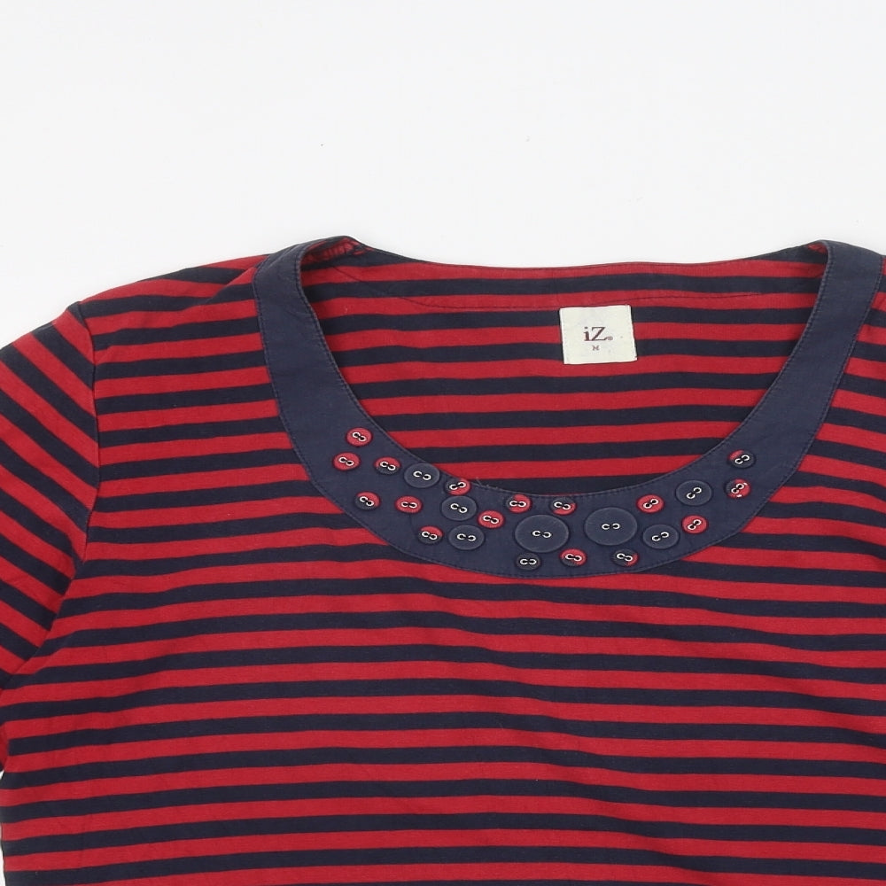 Womens UK Size M Iz Red Basic T-Shirt