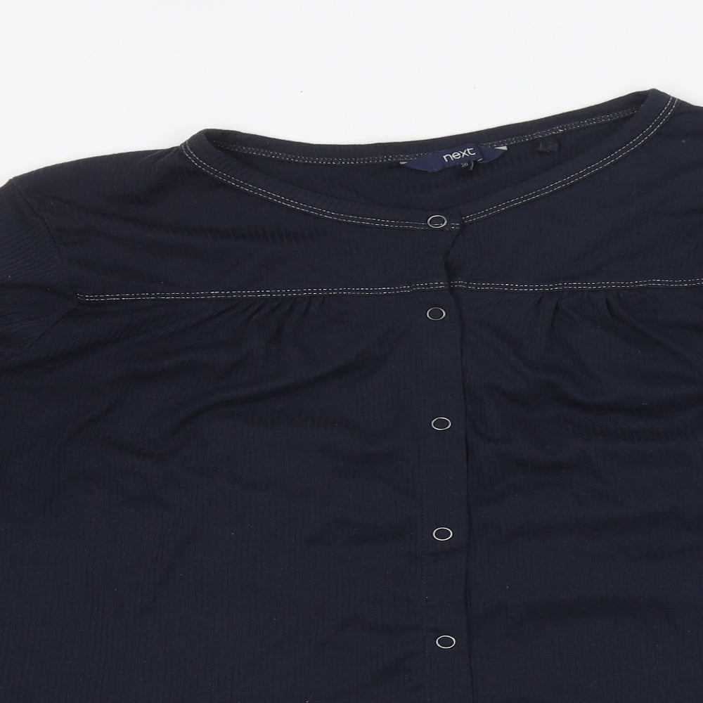 Womens UK Size 2 NEXT Black Basic Button-Up