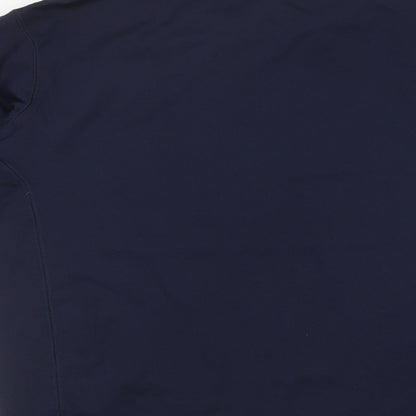 David Luke Mens Blue Polyester Basic T-Shirt Size 34 High Neck Pullover