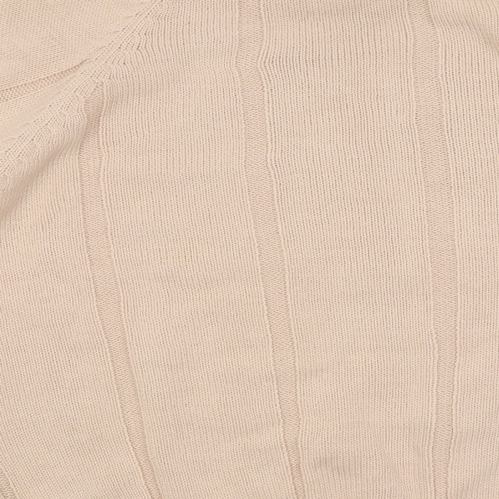 The Men's Wear Mens Beige Round Neck Cotton Pullover Jumper