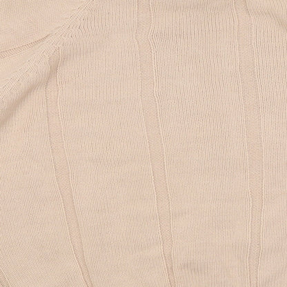 The Men's Wear Mens Beige Round Neck Cotton Pullover Jumper