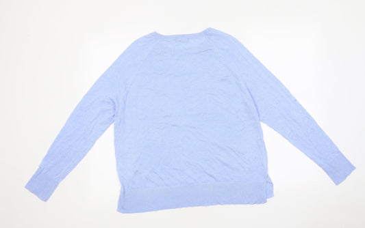 Womens UK Size 12 M&Co Blue Pullover Jumper