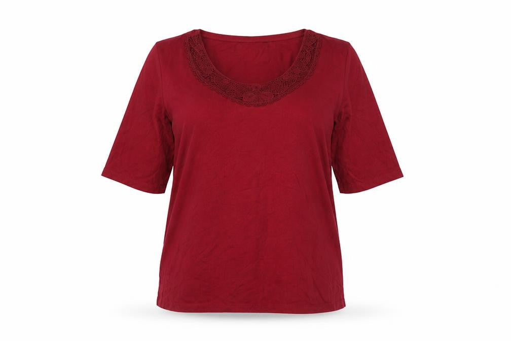 Womens UK Size 12 Marks and Spencer Red Basic T-Shirt