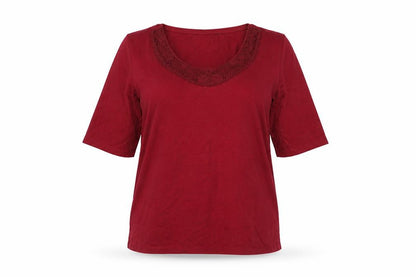 Womens UK Size 12 Marks and Spencer Red Basic T-Shirt