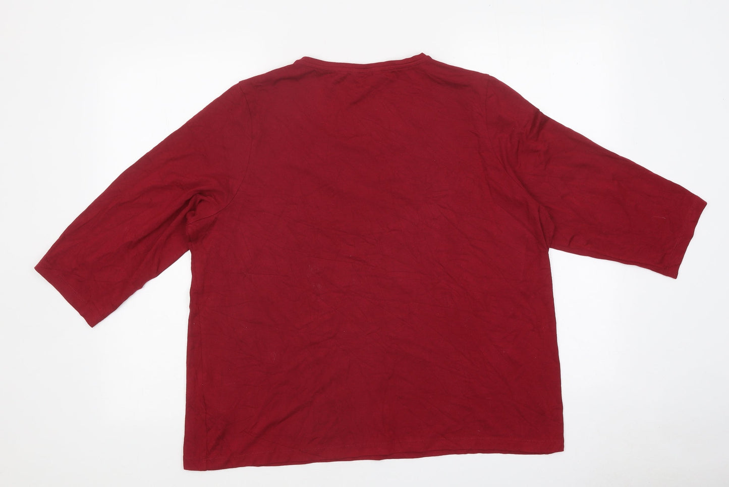 Womens UK Size 12 Marks and Spencer Red Basic T-Shirt