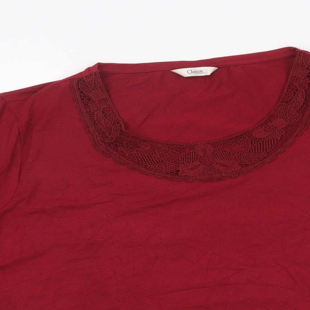 Womens UK Size 12 Marks and Spencer Red Basic T-Shirt