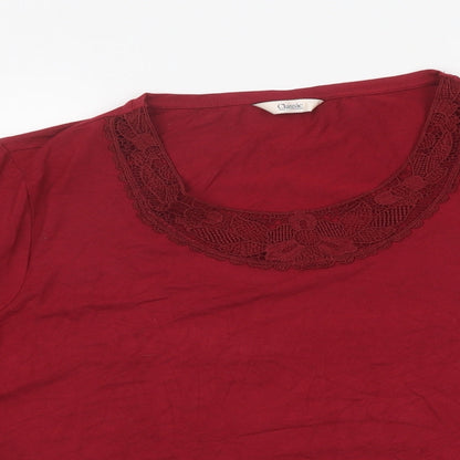 Womens UK Size 12 Marks and Spencer Red Basic T-Shirt