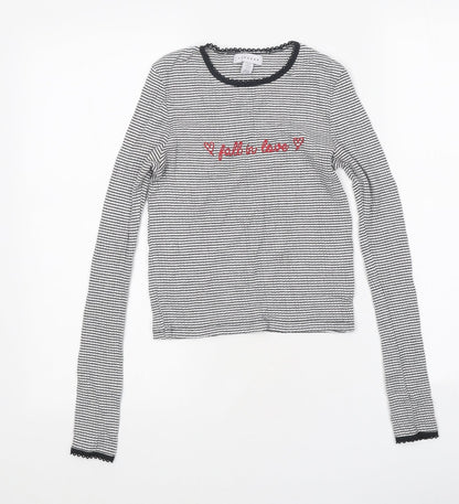 Womens UK Size 8 Topshop White Cropped T-Shirt