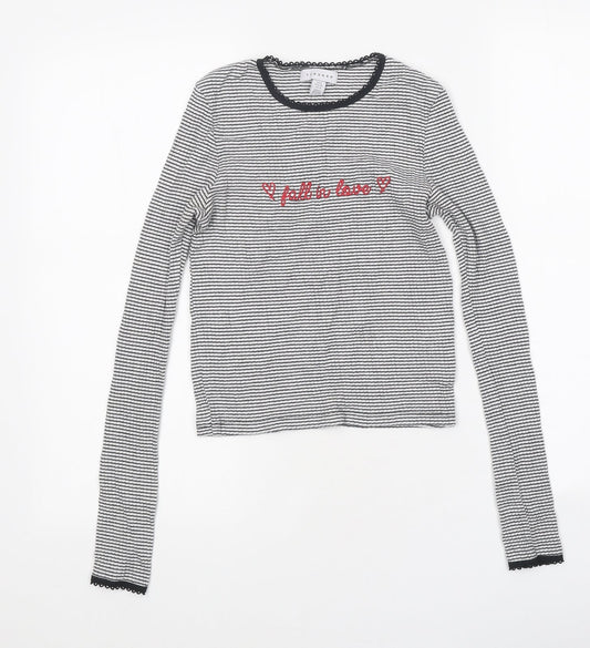Womens UK Size 8 Topshop White Cropped T-Shirt