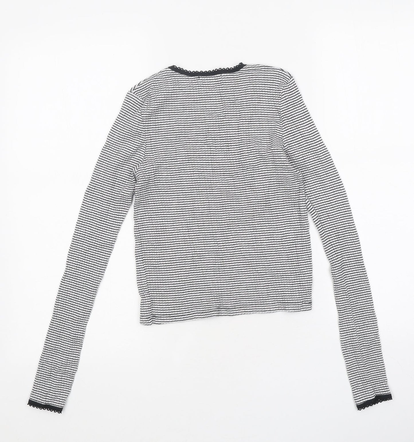 Womens UK Size 8 Topshop White Cropped T-Shirt