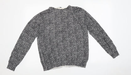 Primark Womens Multicoloured Round Neck Animal Print Polyester Cardigan Jumper Size 14