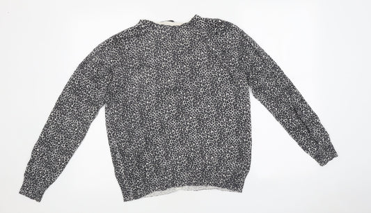 Primark Womens Multicoloured Round Neck Animal Print Polyester Cardigan Jumper Size 14
