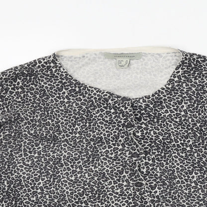 Primark Womens Multicoloured Round Neck Animal Print Polyester Cardigan Jumper Size 14