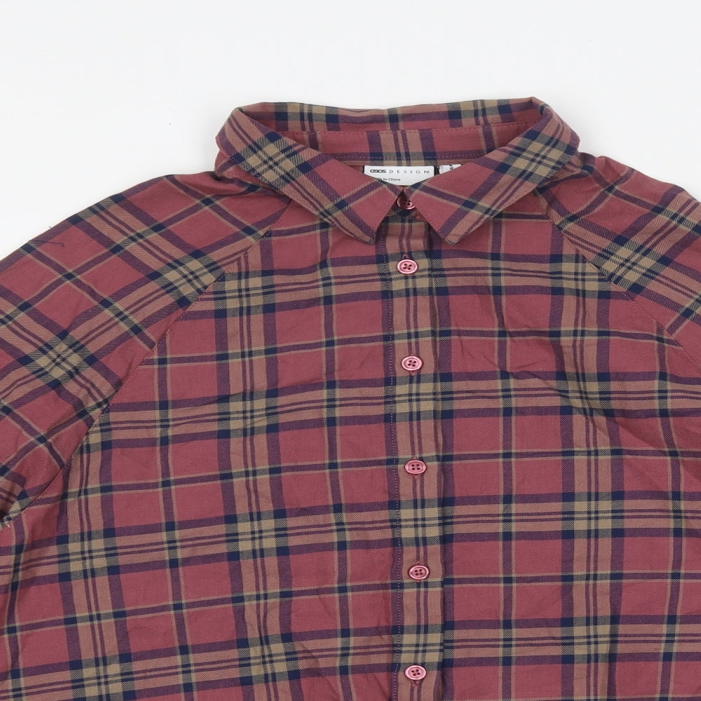 Womens UK Size 8 ASOS Purple Basic Button-Up
