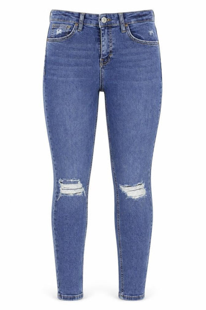 Topshoop Womens Blue Cotton Skinny Jeans Size 28 in L34 in Regular Button