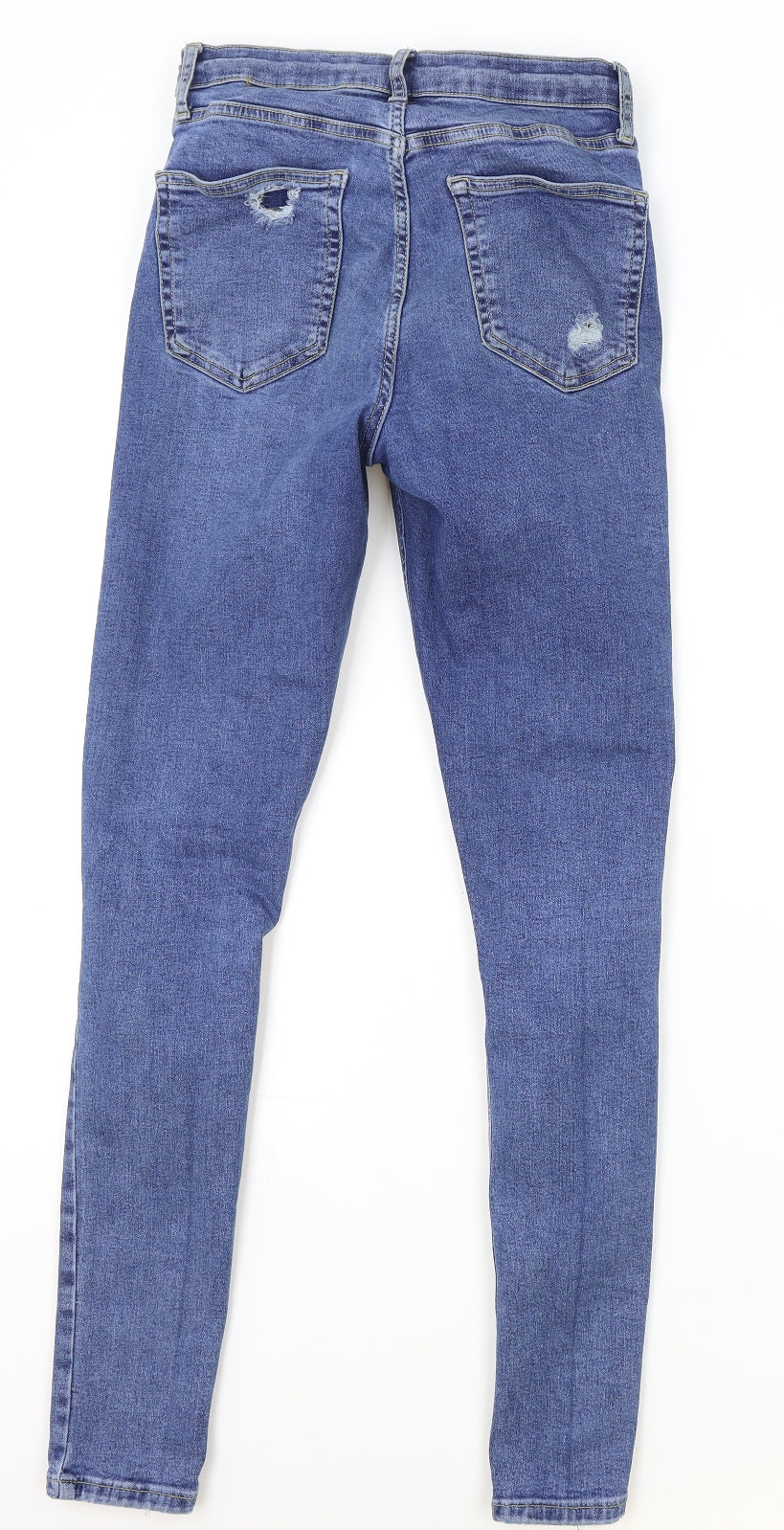 Topshoop Womens Blue Cotton Skinny Jeans Size 28 in L34 in Regular Button