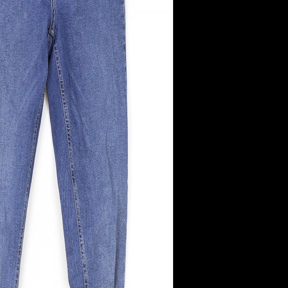 Topshoop Womens Blue Cotton Skinny Jeans Size 28 in L34 in Regular Button