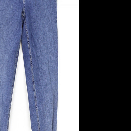 Topshoop Womens Blue Cotton Skinny Jeans Size 28 in L34 in Regular Button