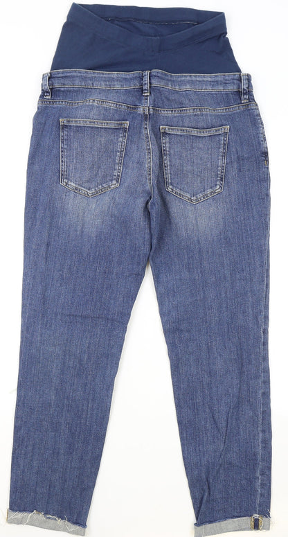 ASOS Womens Blue Cotton Straight Jeans Size 10 L27 in Regular Button