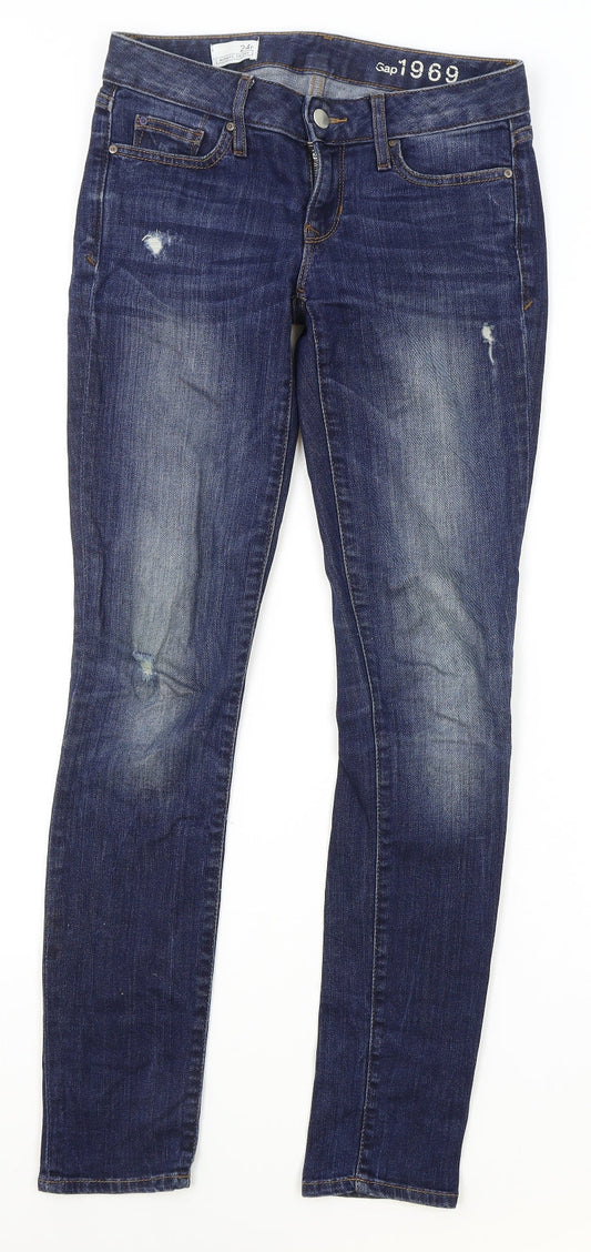 Gap Mens Blue Cotton Skinny Jeans Size 24 in L29 in Regular Zip