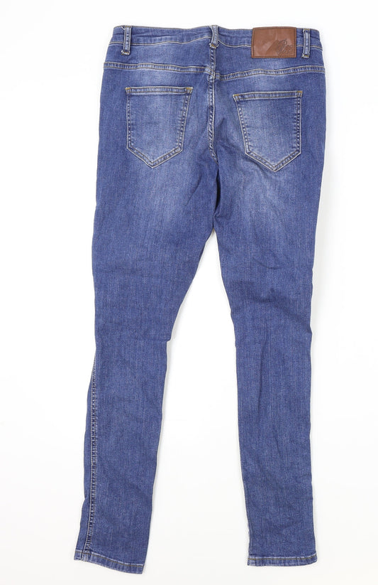 Bee Inspired Mens Blue Cotton Skinny Jeans Size 30 in L29 in Slim Zip