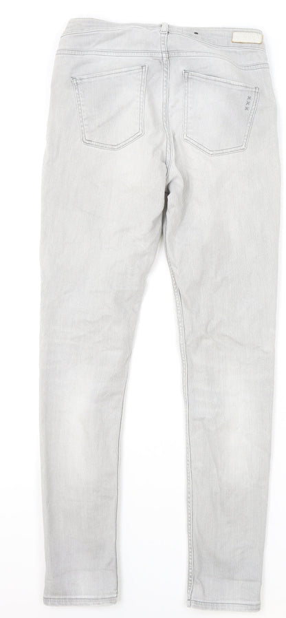 Maison Scotch Mens Grey Cotton Skinny Jeans Size 27 in L32 in Regular Zip